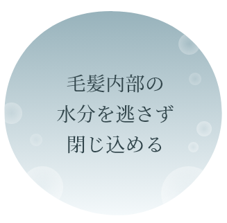 毛髪内部の水分を逃さず閉じ込める